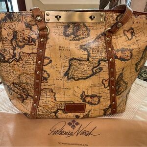 PATRICIA NASH (EUROPEAN MAP) LEATHER TOTE